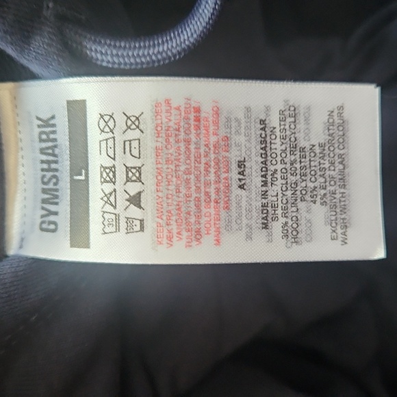 Gymshark Pullover 2 Pocket Navy Blue Hoodie with Gymshark Logos - Picture 9 of 10